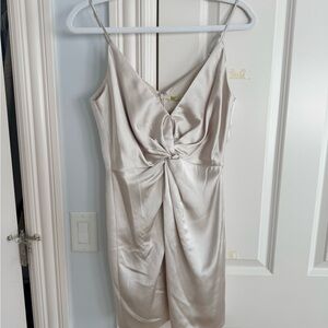 Gianni Bini Satin Mini Dress in Cream
